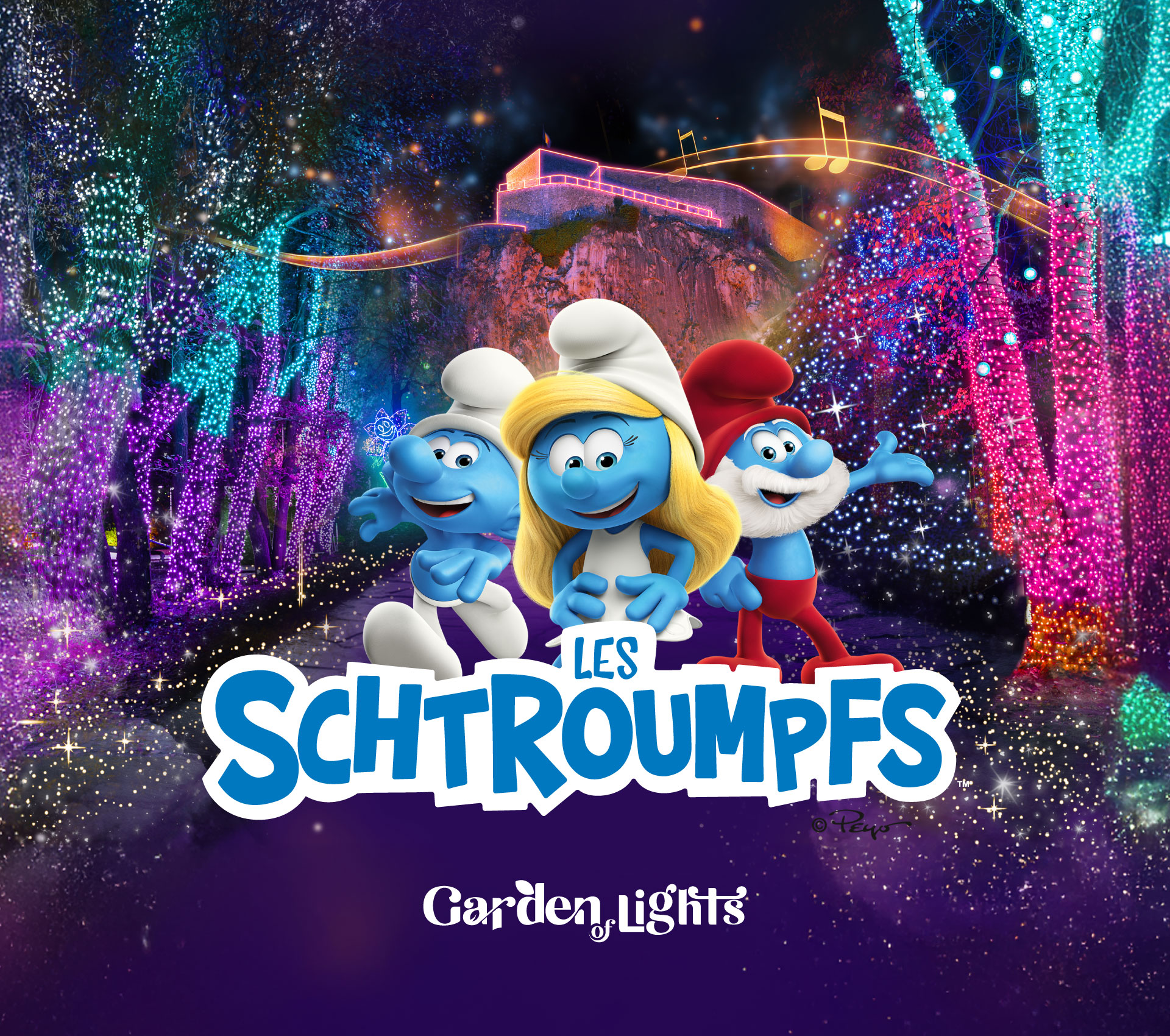 Garden of Lights Dinant- Les schtroumpfs